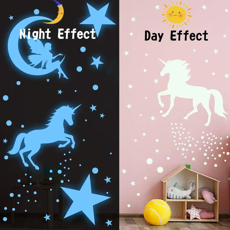 Glow Unicorn Wall Sticker Set