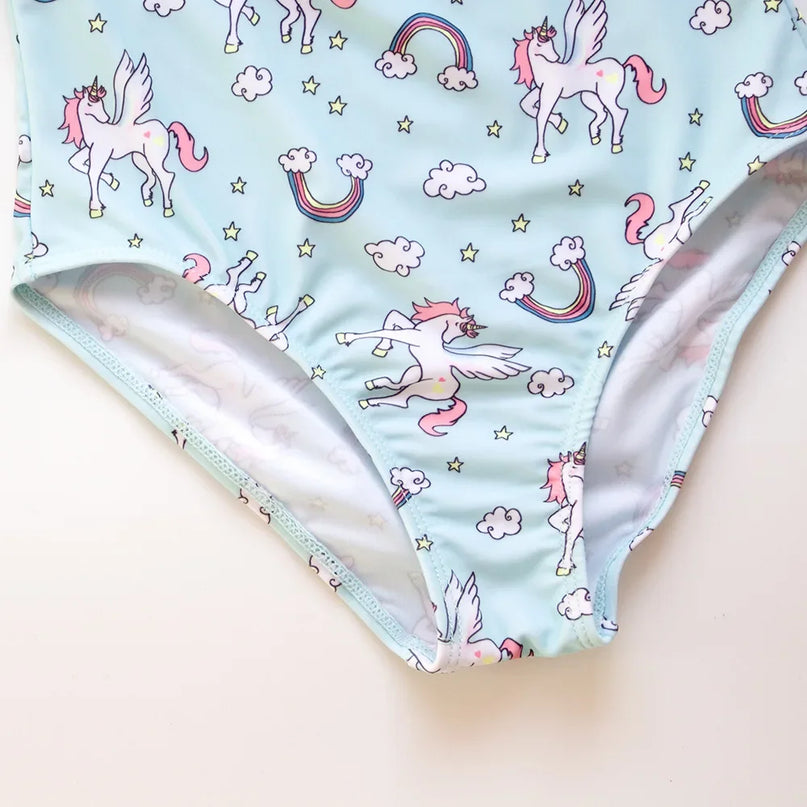 Blue Unicorn Swim Dress Swimsuit