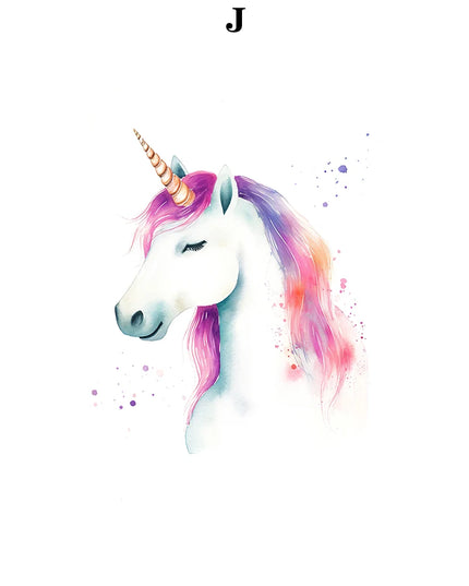 Rainbow Unicorn Watercolor Wall Art