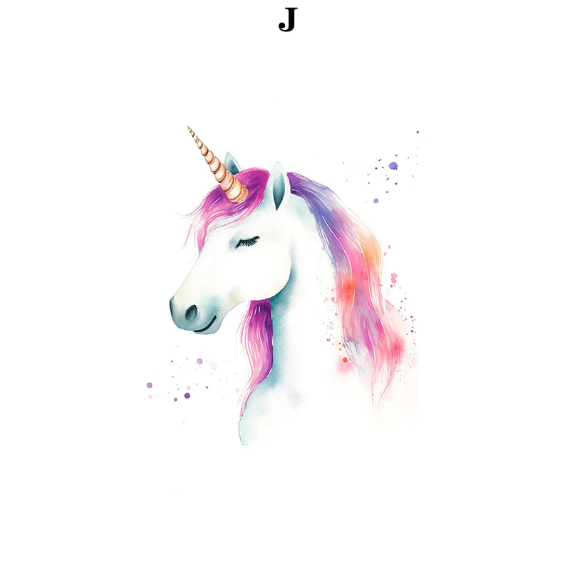 Rainbow Unicorn Watercolor Wall Art