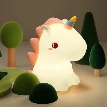 Cute Pink Silicone Unicorn Night Light