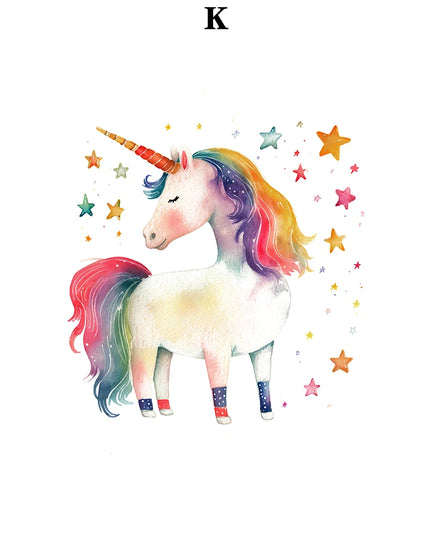 Rainbow Unicorn Star Wall Art for Kids