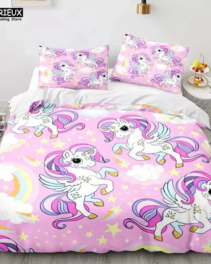Pink Winged Unicorn Allover Bedding
