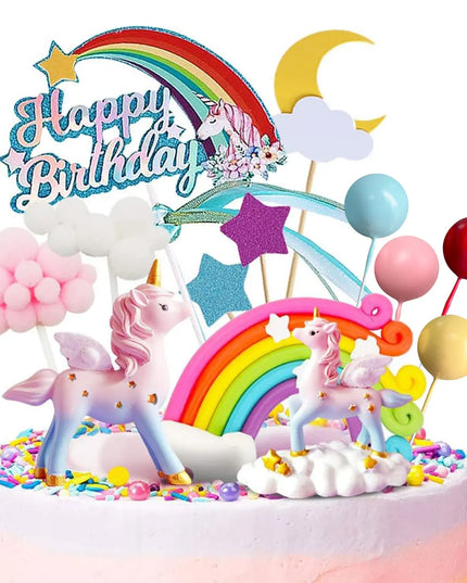 23-Piece Unicorn Party Cake Topper