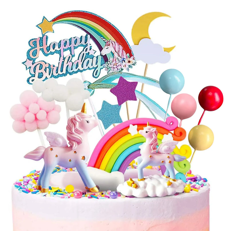 23-Piece Unicorn Party Cake Topper