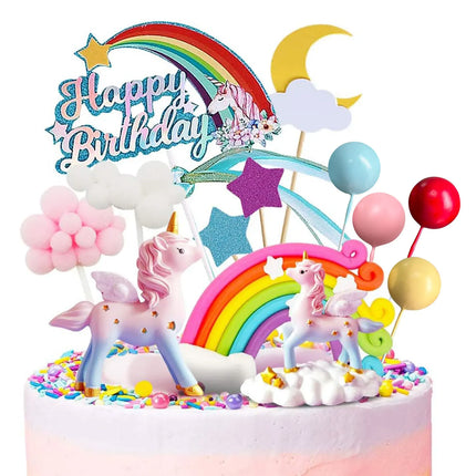 23-Piece Unicorn Party Cake Topper