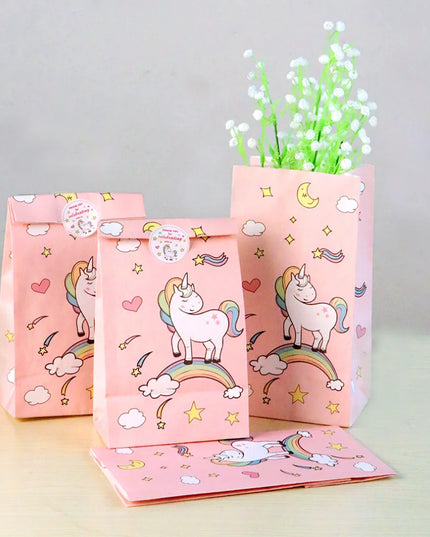 Unicorn bags with round stickers for sealing