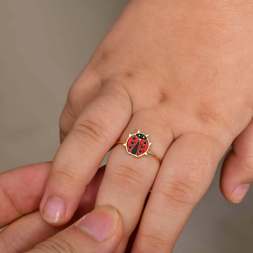Enamel Gold Unicorn Ring
