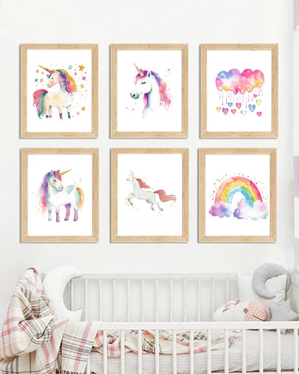 Prancing Unicorn Wall Art for Kids