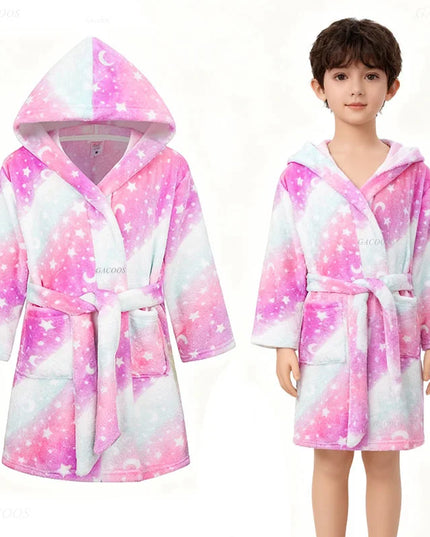 Galaxy Silhouette Kids Bathrobe