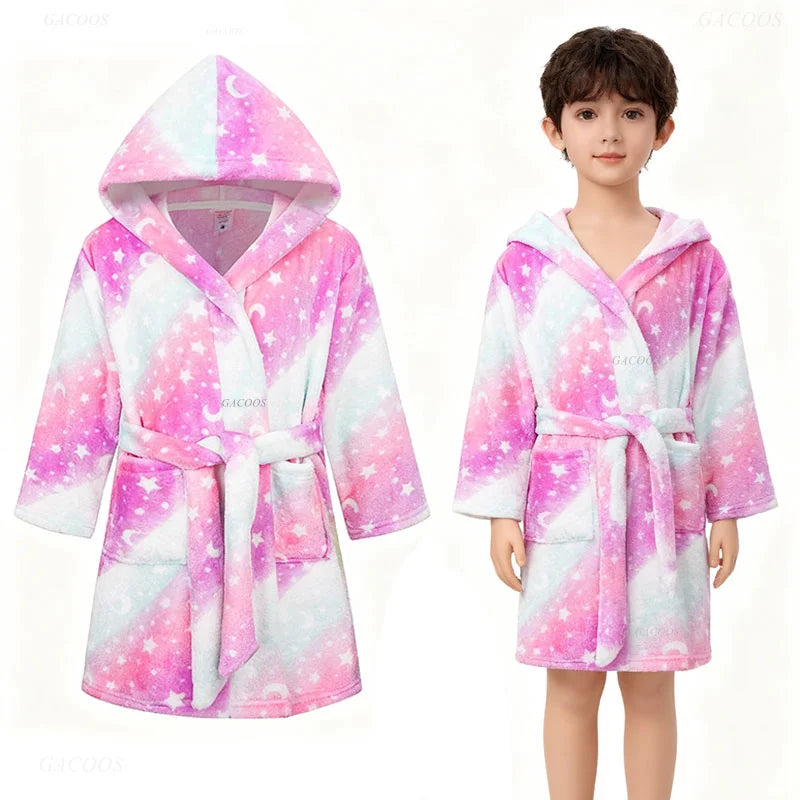 Galaxy Silhouette Kids Bathrobe