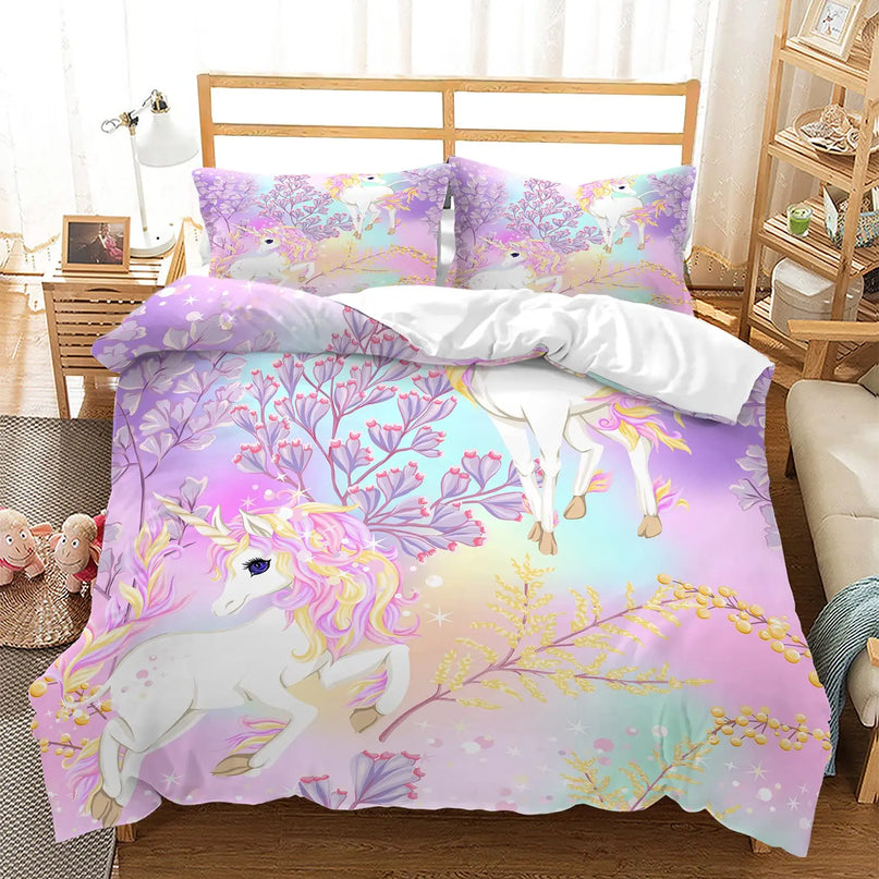 Lavender Garden Unicorn Bedding