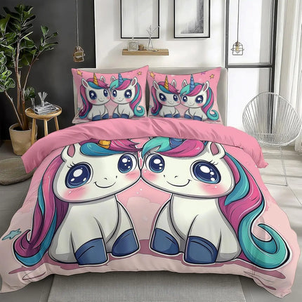 Twin Chibi Unicorn Bedding