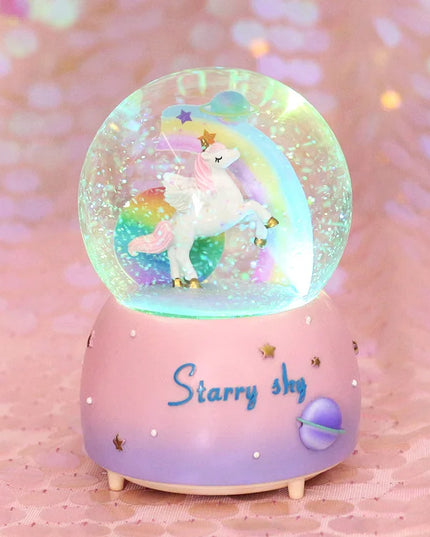Large Crystal Unicorn Snow Globe