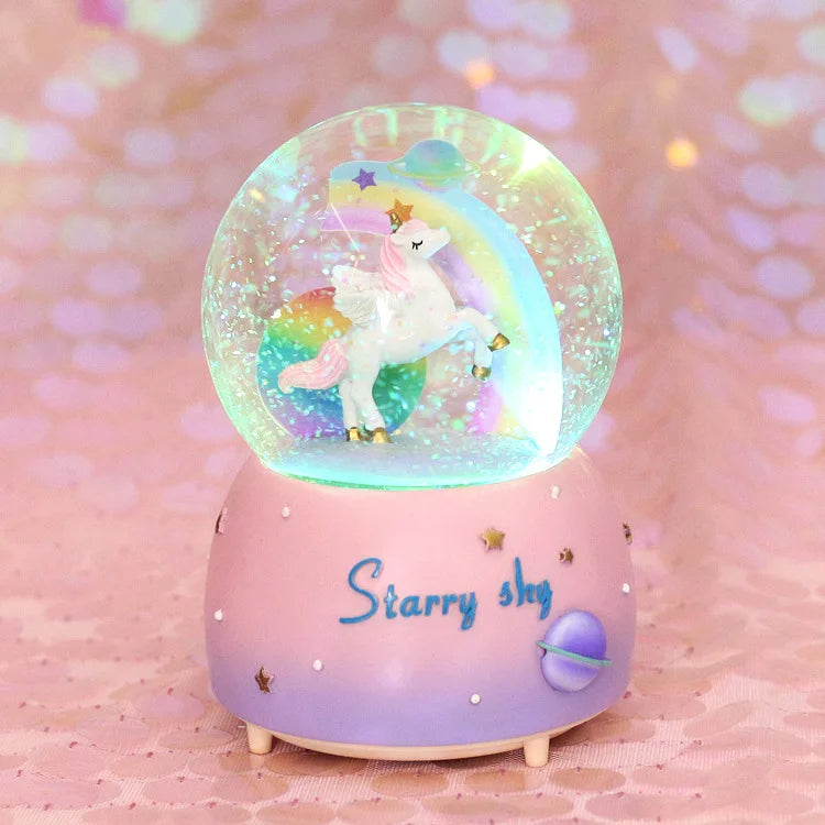 Large Crystal Unicorn Snow Globe
