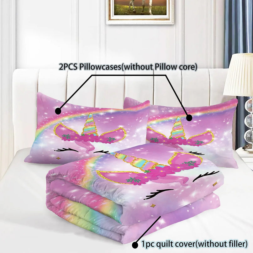 Sparkly Purple Unicorn Bedding