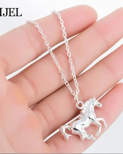 3D Rearing Unicorn Pendant Necklace