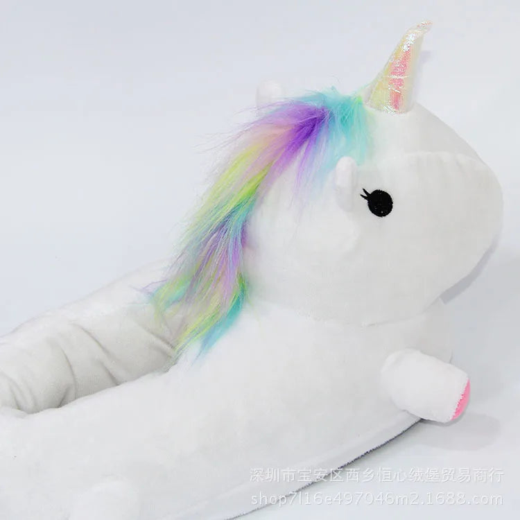 Chunky Purple Unicorn Slippers