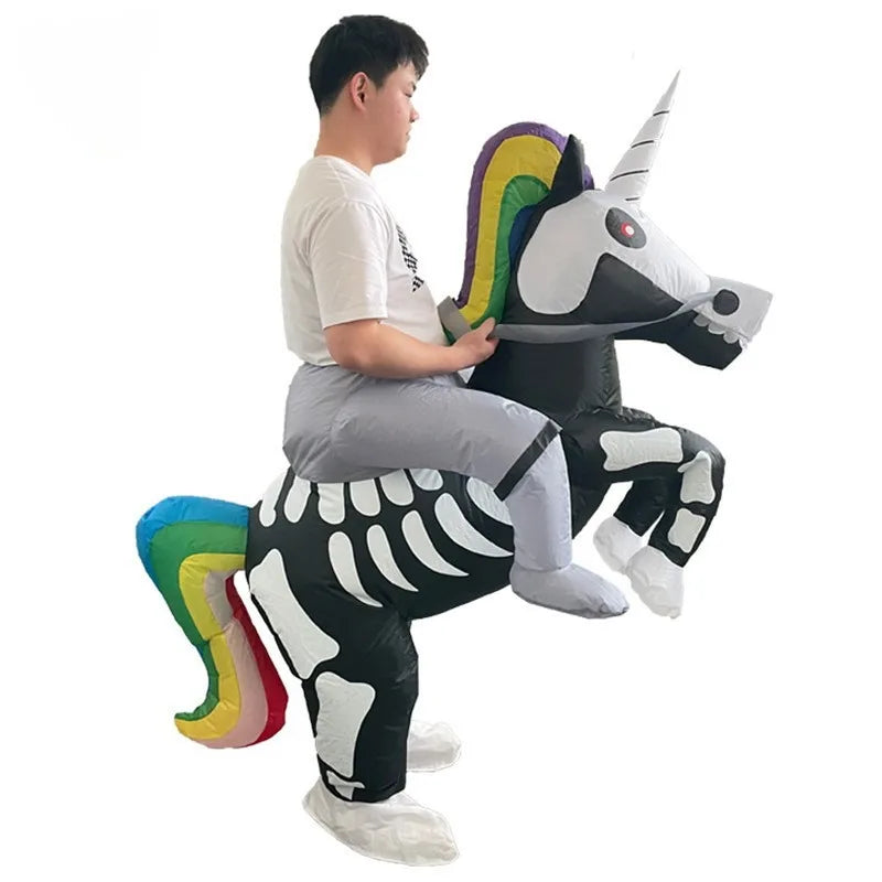 Black Skeleton Unicorn Rider Costume