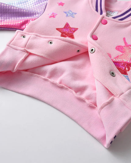 Sparkly Unicorn Sequin Bomber