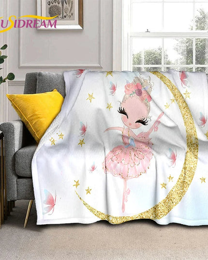 Ballet Girl and Unicorn Blanket