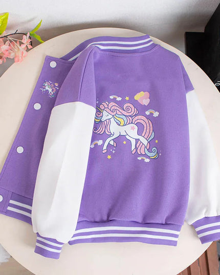 Black Varsity Unicorn Jacket