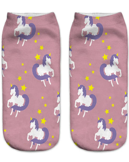 Starry Purple Unicorn Socks