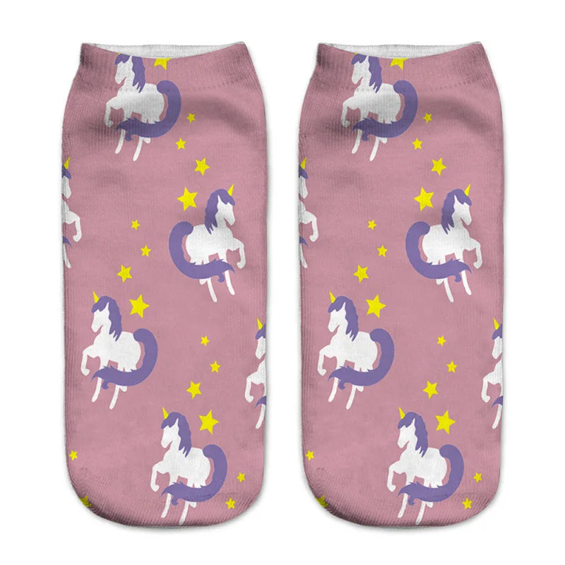 Starry Purple Unicorn Socks