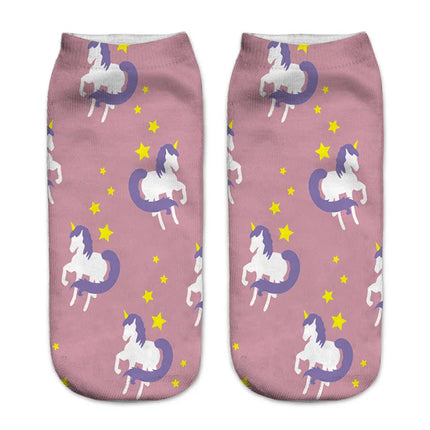 Starry Purple Unicorn Socks