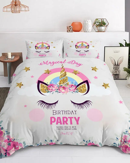 Birthday Horn Unicorn Bedding