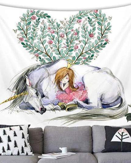 Kawaii Unicorn Tapestry for Bedroom