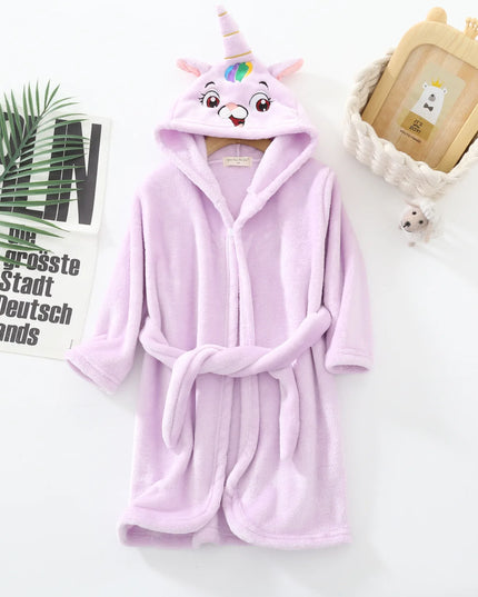 Pink Hooded Unicorn Terry Robe