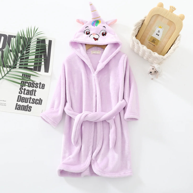 Pink Hooded Unicorn Terry Robe