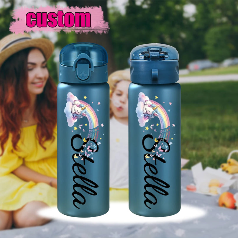 Bold Black Unicorn Water Bottle