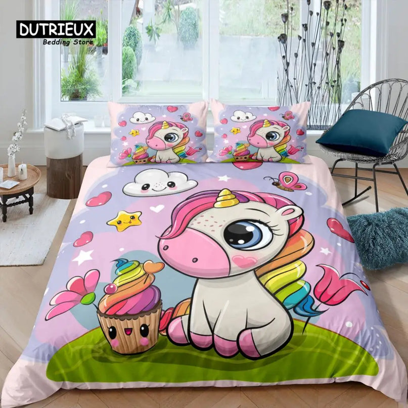 Kawaii Cupcake Unicorn Bedding