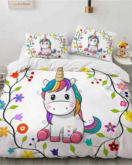 Floral Wreath Unicorn Bedding