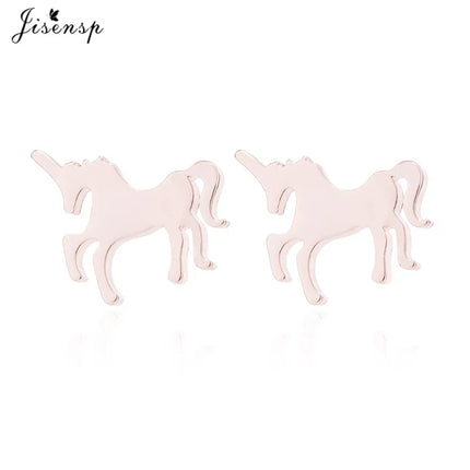 Dainty Rose Gold Unicorn Earrings