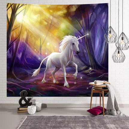 Magical Unicorn Forest Tapestry