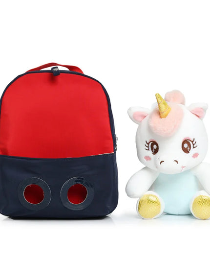 Dark Blue Plush Unicorn Toddler Backpack