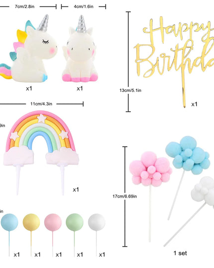 Magical Unicorn Cake Topper Party Kit