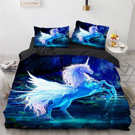 Enchanted Blue Glow Pegasus Bedding