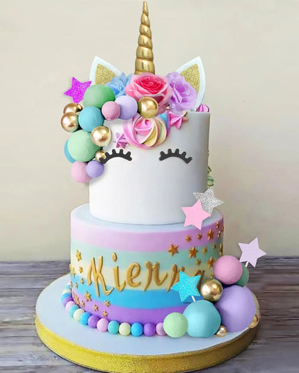 Full Unicorn Face Cake Topper 38pcs
