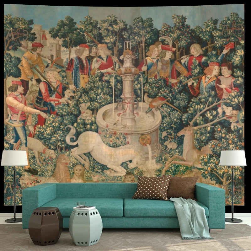 Multicolor Unicorn Tapestry
