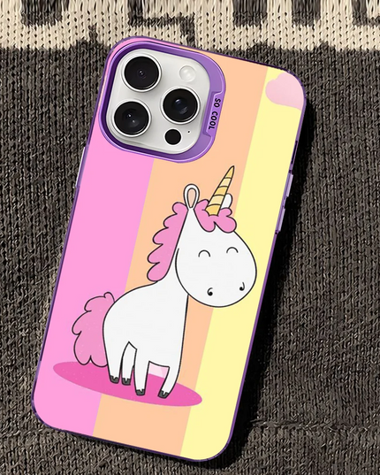 Simple Stripe Unicorn iPhone Case