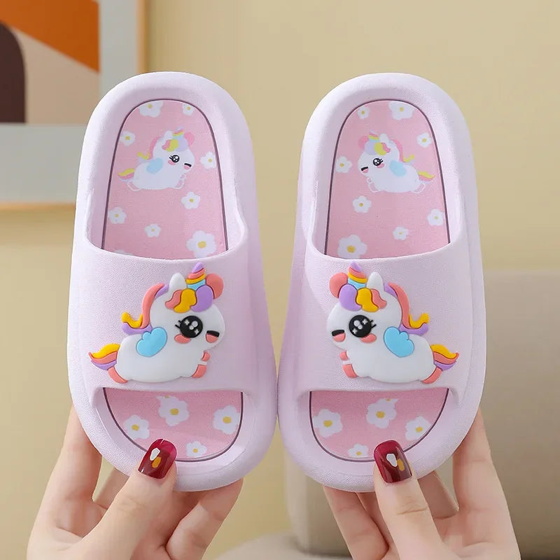 Sweet Floral Unicorn Charm Slides