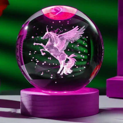 Crystal LED Unicorn Snow Globe