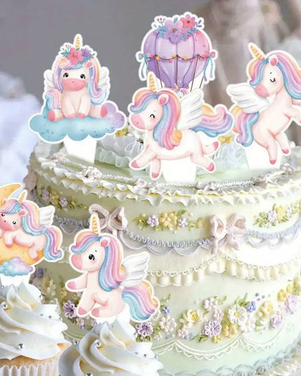 30-Pack Pastel Unicorn Cupcake Toppers