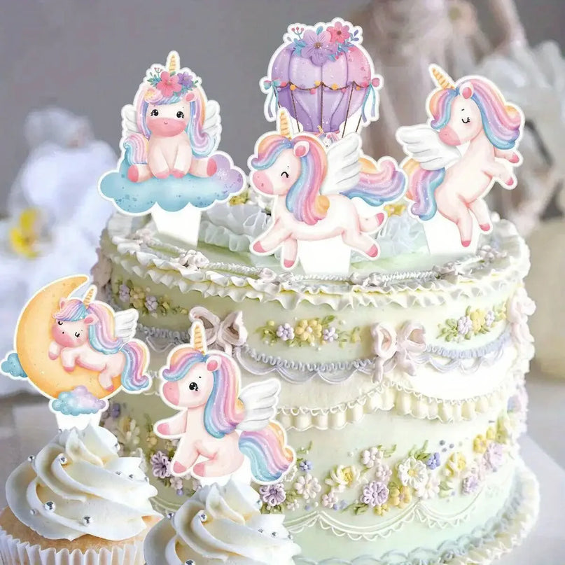 30-Pack Pastel Unicorn Cupcake Toppers