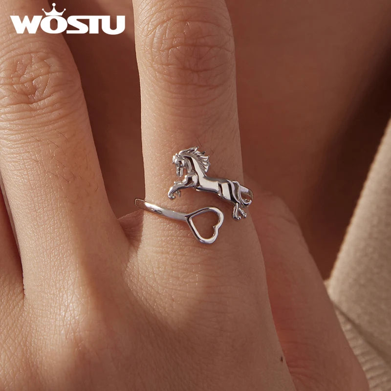 925 Silver Unicorn Heart Ring