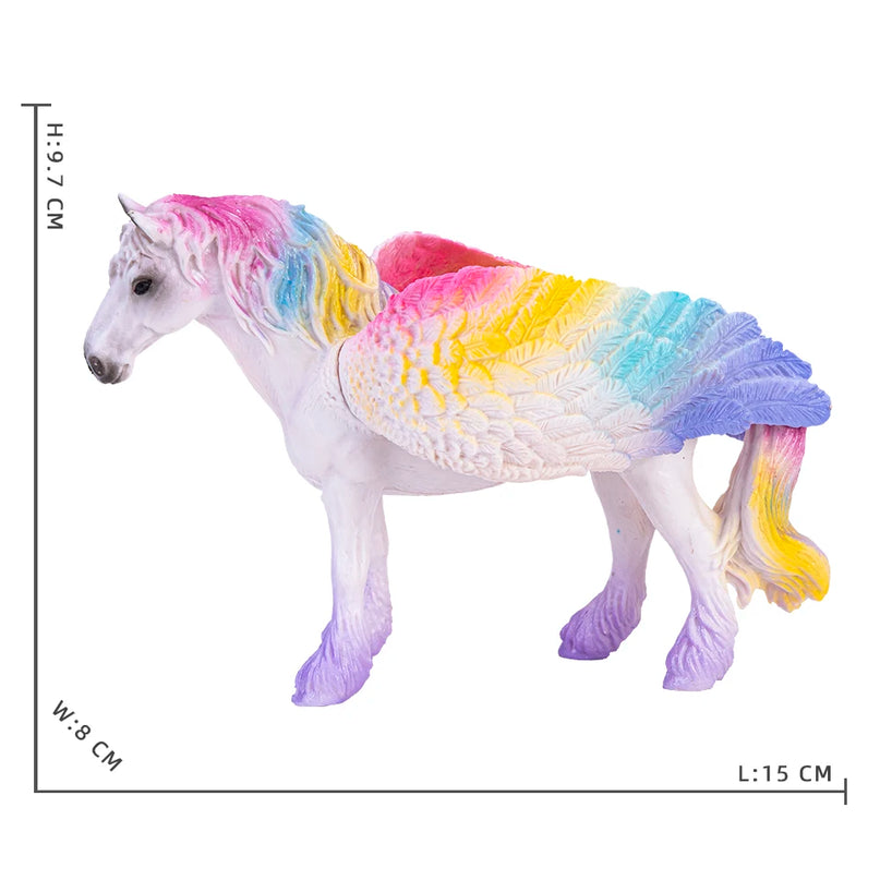 Winged Unicorn Figurine Rainbow Wings